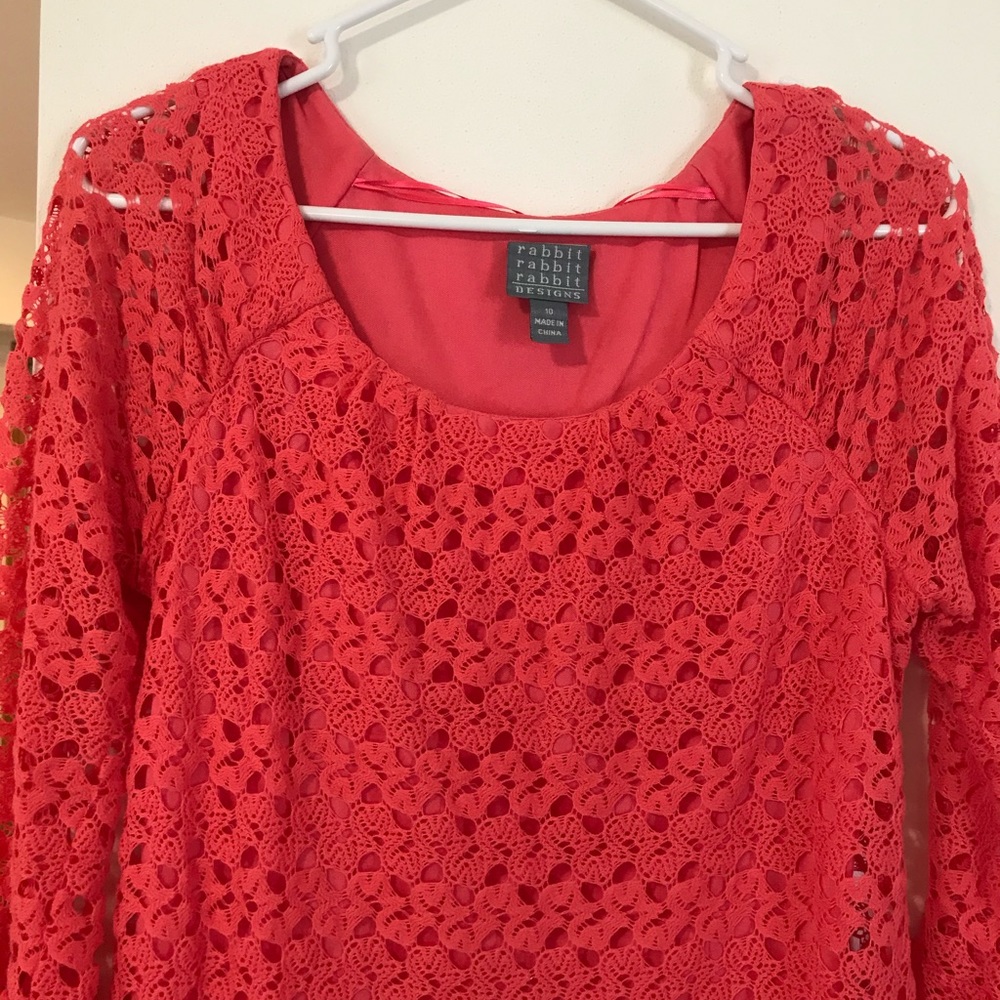 Rabbit Rabbit Rabbit Coral Crochet Dress - Picture 4 of 4